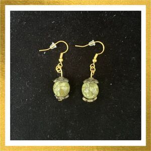 3/$20 Hand Crafted BEADED Dangle HANDMADE Gold EARRINGS